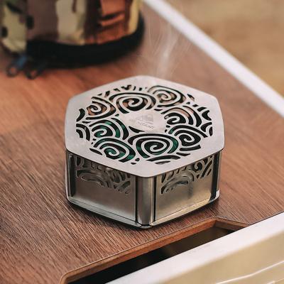 Magnetická krabička na vonné tyčinky odpuzující komáry z nerezové oceli, venkovní, větruodolná, dutá, multifunkční