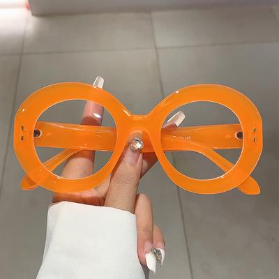 Vintage Anti Blue Light Blocking Oversized Round Glasses Women Luxury Brand Designer Myopia Prescription Rivet Optical Frame