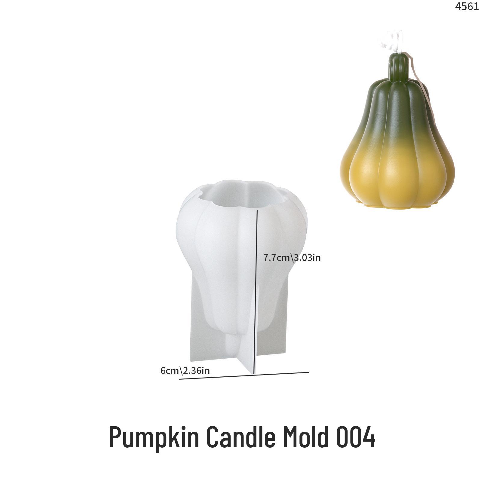 3D Fruit & Vegetable Scented Candle Silicone Mold - Apple, Pear, Peach, Pumpkin
