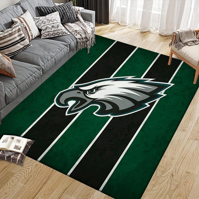 Philadelphia Eagles2 Flannel Pattern Square Carpet,Area Rug,Carpet Rug for Living Room Bedroom Sofa Playroom Decor,Non-slip Floor Mat