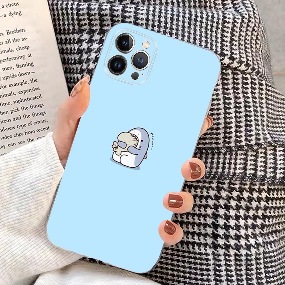 kawaii shark Phone Case For iPhone 15 14 11 12 13 Mini Pro XS Max Cover 6 7 8 Plus X XR SE 2020 Funda Shell