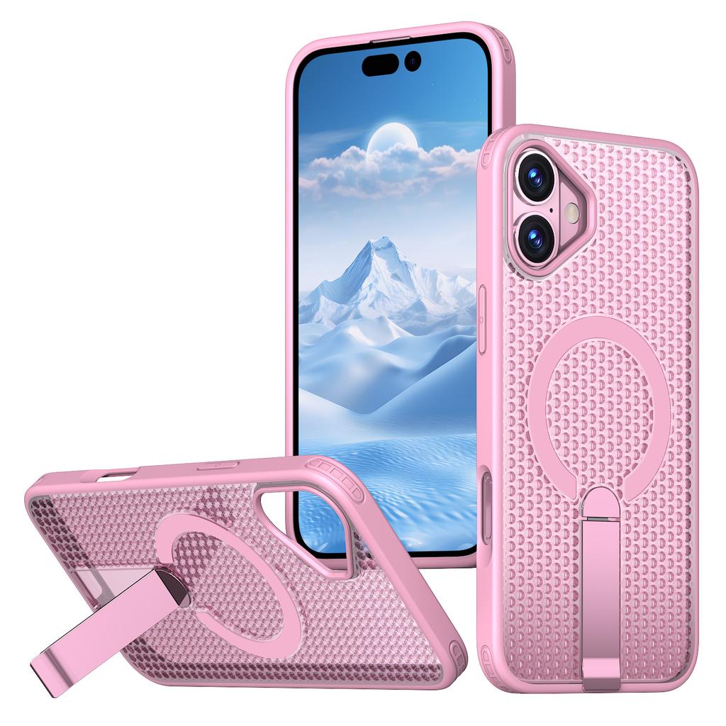For Apple 16 Phone Case Magnetic Vertical Bracket Honeycomb Heat Dissipation Anti Drop for IPhone 16E Protective Case
