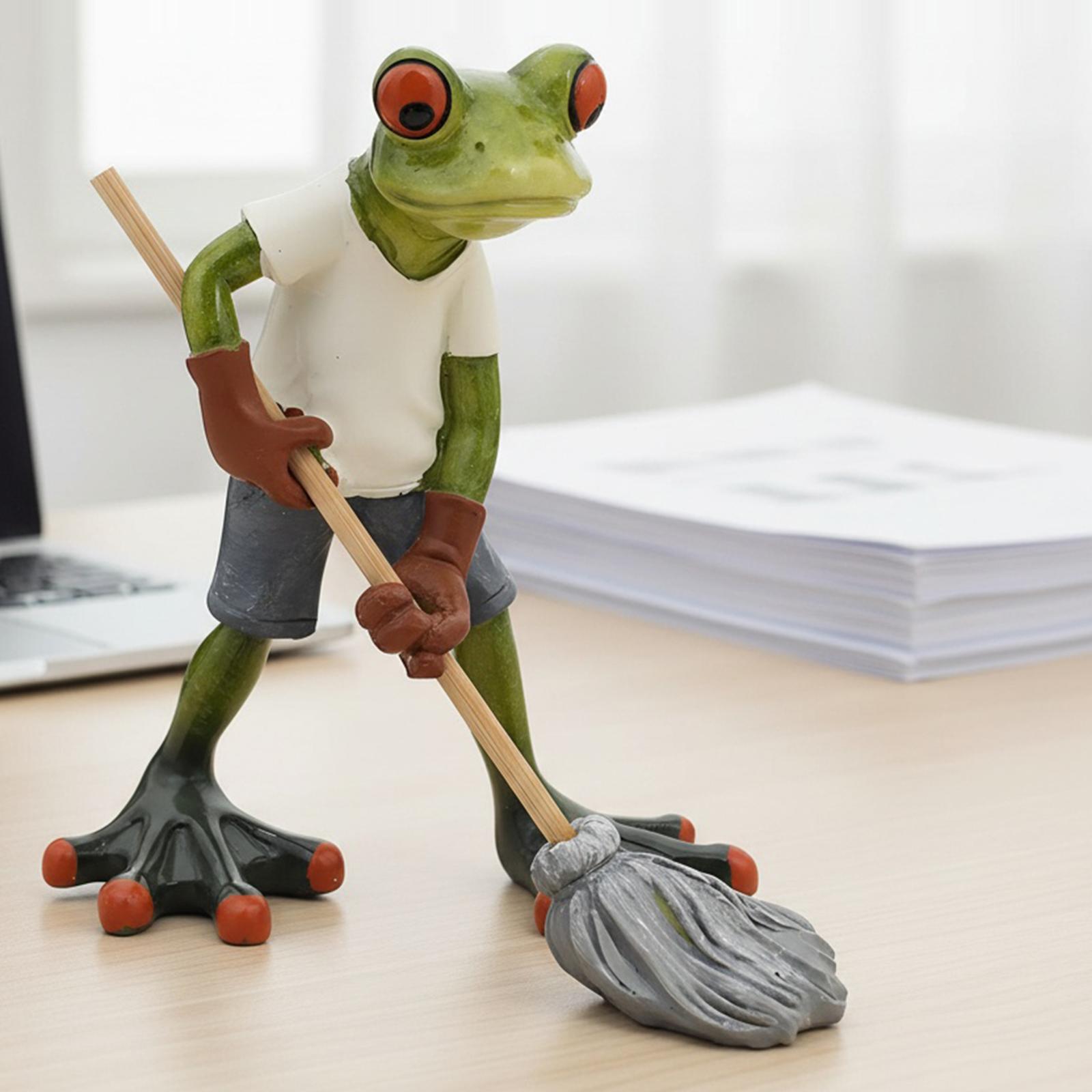 

Скульптура жаби Смішний колекційний орнамент Садова статуетка жаби для дому офісу стіл настільна прикраса China Mainland