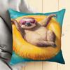 1pc Animal Sloth Short Plush Pillow Cover Pillow Case Cushion Cover Double-Sided Printing Zipper Closure Machine Wash for Sofa Living Room Bedroom Dec