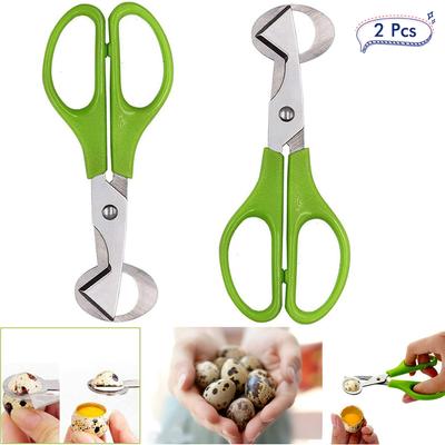 2PCS Stainless Steel Quail Egg Scissors Egg Shell Cutting Scissors Egg Divider Egg Opener Kitchen