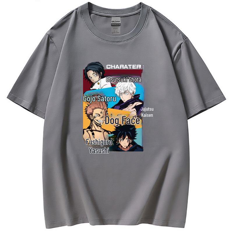 

Футболки с изображением японских военных комиксов из-за границы - унисекс, с коротким рукавом, цельный дизайн, женская футболка с рисунком в горошек, хлопок Гуанчжоу Extra Small древесный уголь