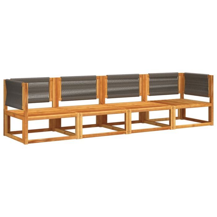 VidaXL 4-piece Garden Sofa Set with Cushions In Acacia Wood and Rope 3278832
