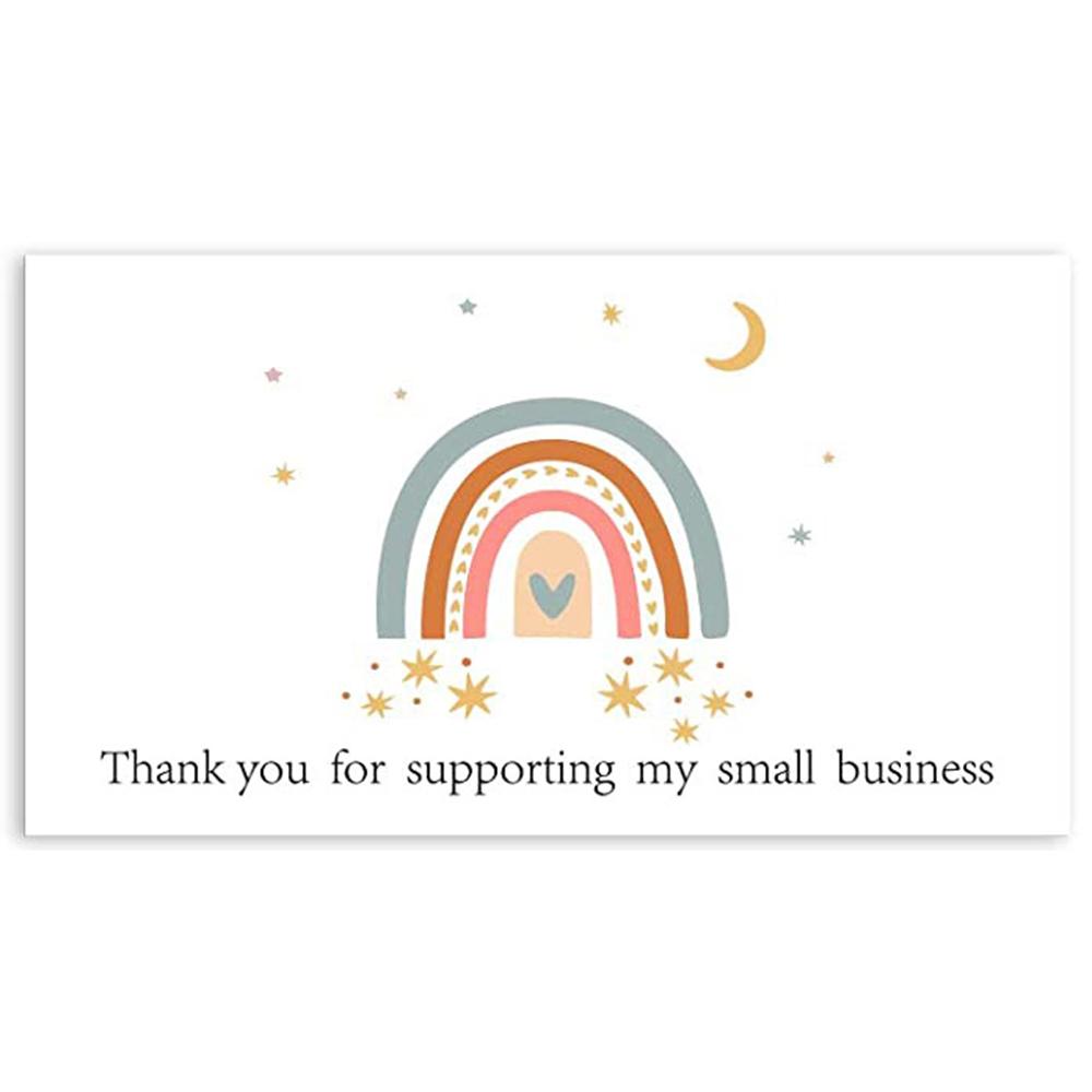 10-50pcs Pink Thank You for Supporting My Small Business Card Thanks Greeting Card Appreciation Cardstock for Sellers Gift 5*9cm