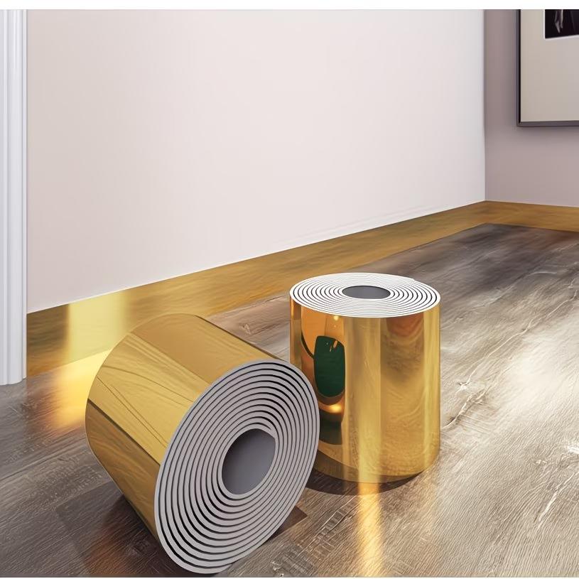 

1/2rolls 5m/196.85inch Pure Golden, Pure Silver Baseboard, Mirror Frame, Decorative Wall Stickers for Picture Frames, TV Backgro 1roll золотой