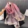 Women S Solid Color Rhinestone Beaded Scarf Warm Neck Wrap Spring Autumn