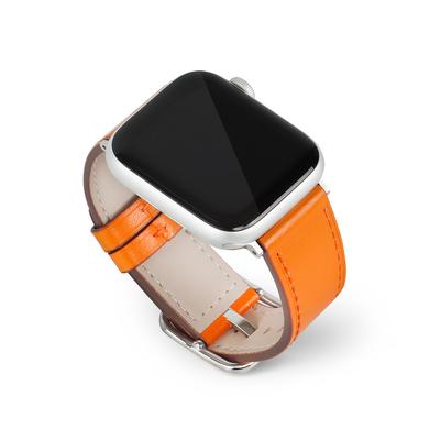 Egadeun Apple Watch Lederarmband Quadratische Schnalle Orange