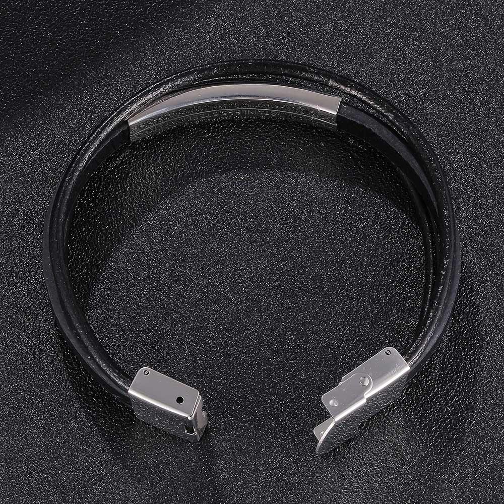 Euro-Korean Stainless Steel Unisex Bracelet - Laser Engraved, Simple and Exquisite Jewelry Gift