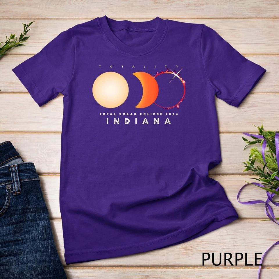 Solar Eclipse 2024 Total Eclipse Indiana America Graphic T-Shirt Unisex T-shirt 7 L
