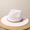 Classic Beige Panama Straw Hat Women's Casual Versatile Wide Brim Straw Hat Men's Summer Top Hat Sun Hat Women's
