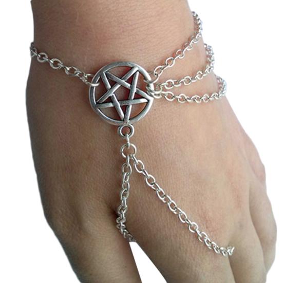 

Женский модный викканский рабский пентаграмма, украшенный пентаграммой, браслет-цепочка, ювелирные изделия