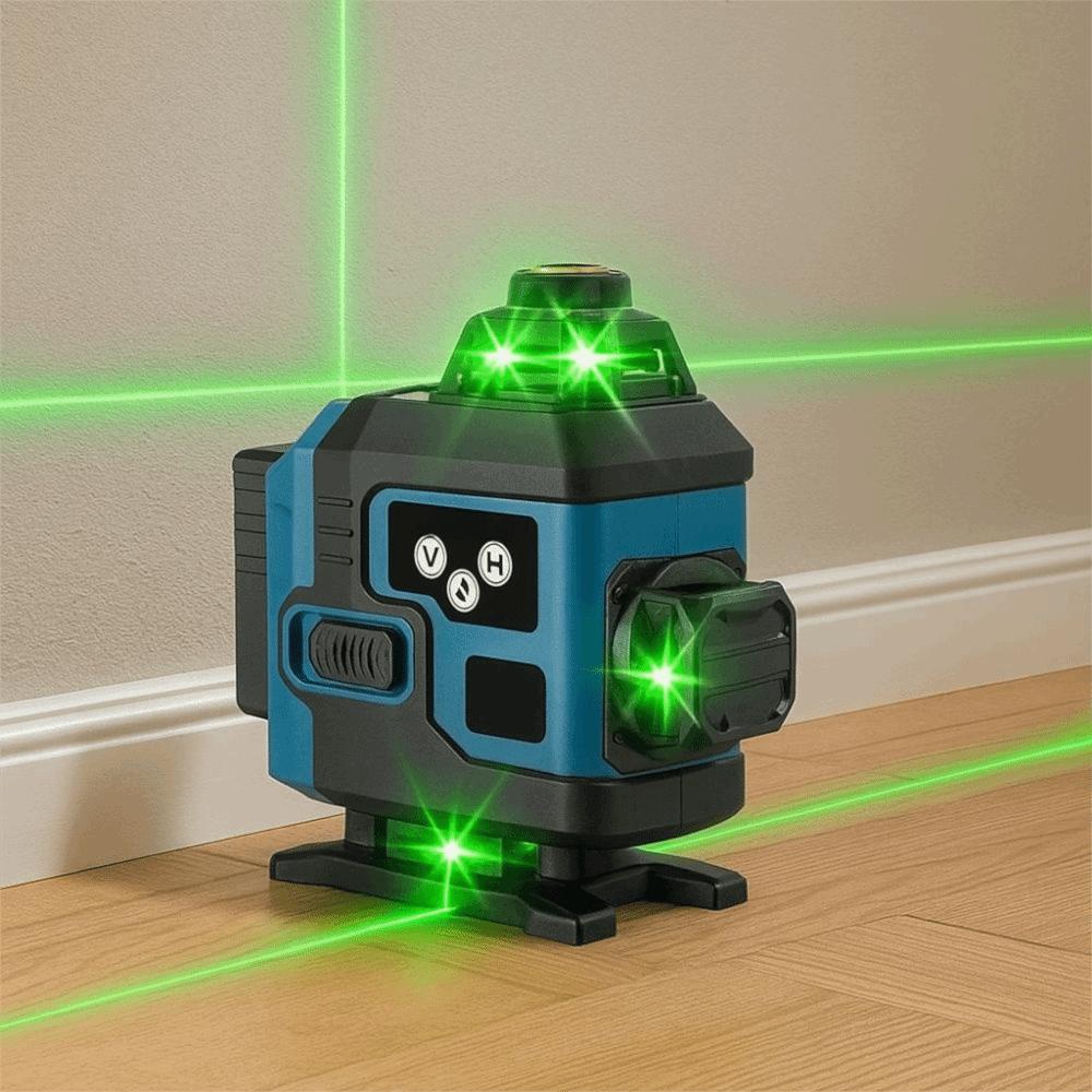 Horizontal Vertical Cross 360° Rotating Laser Level Green Beam Laser Level Construction Site