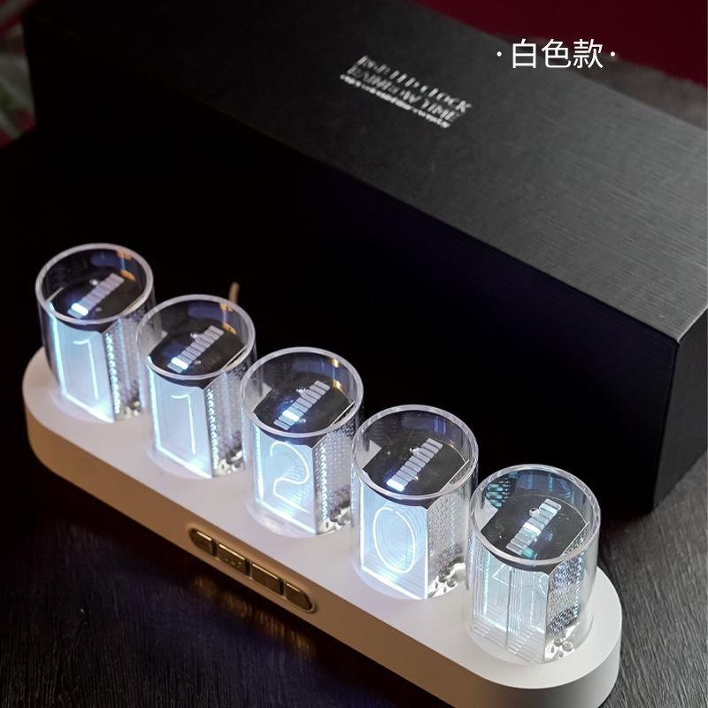 Bestseller RGB Simulation Nixie Tube Clock Retro Electronic Creative Desktop Ornaments Acrylic LED Tube Digital Desk Clock
