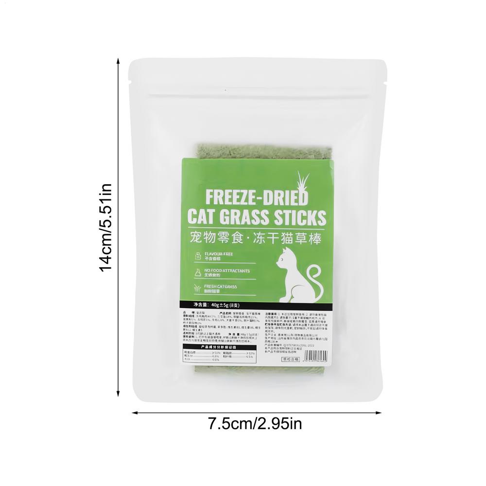 

Cat Grass Teether 8 Sticks Cat Chewing Snacks Freeze-Dried Cat Snack Time Treats Flavored Teeth Cleaning Treats For Keeping Cat