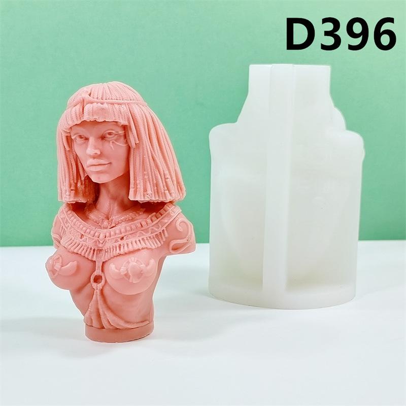 DIY Queen Halfbody Statue Candle Silicone Mold Goddess Halfbody Sculpture Resin Mold Long Hair Women Concrete Cement Gypsum Mold