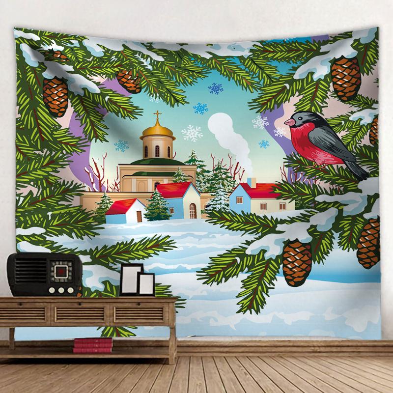 Christmas Balls And Snow Wall Hanging Tapestry Christmas Wall Hanging Tree Wall Hanging Gorgeous Christmas Tree Fireplace Gifts