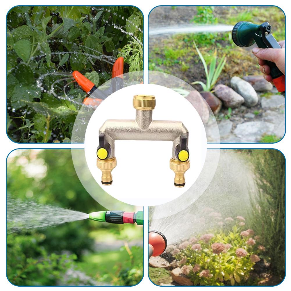 3/4 Inch 2 Way Hose Splitter Zinc Alloy Garden Hose Splitter Rustproof Hose Connector Splitter For Outdoor Gardening Lawn Care
