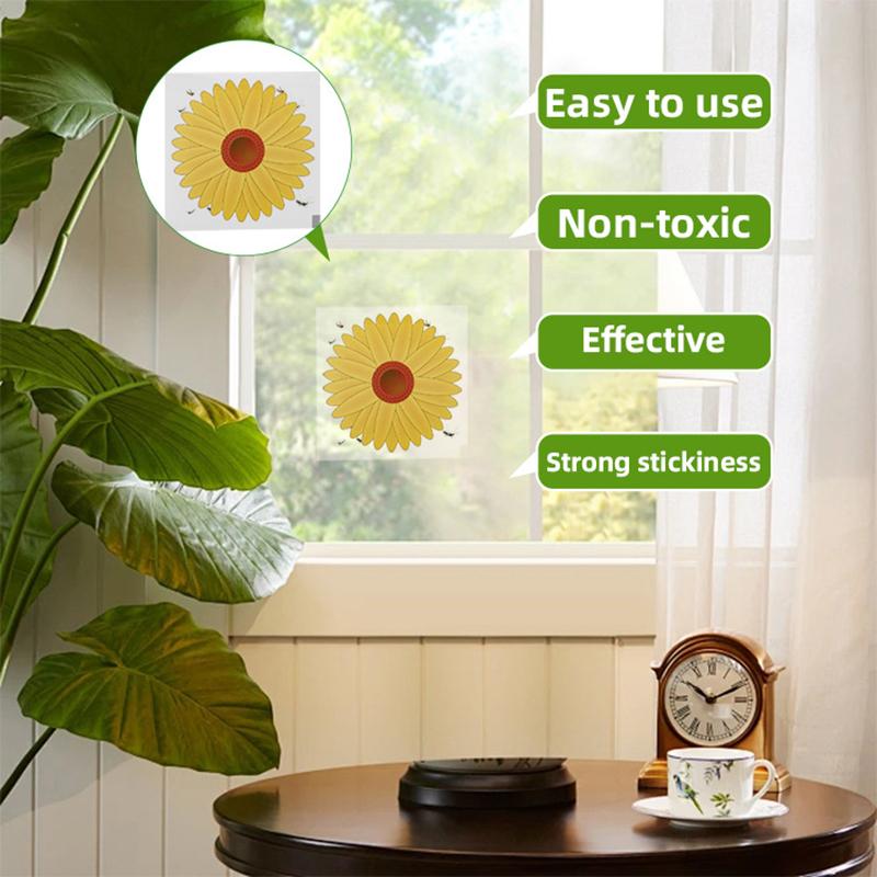 20 Pezzi Trappole per Mosche da Finestra Girasole Adesivi per Mosche Trappole per Insetti da Interno Piante da Interno Cucina Alberi Controllo Parassiti Mosche