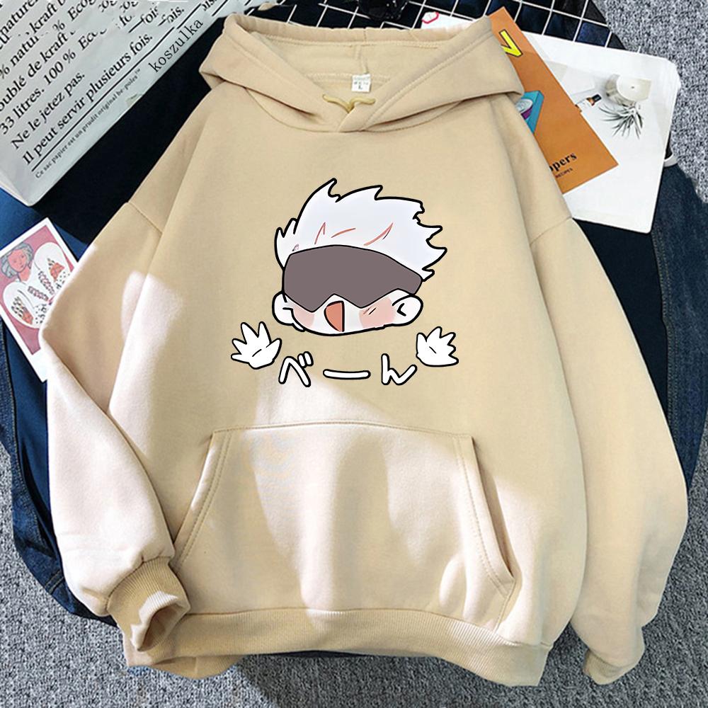Unisex Jujutsu Kaisen Satoru Gojo Harajuku Hoodie Kawaii Funny Japanese Anime Pullover Sweatshirt for Women Trendy MOTO