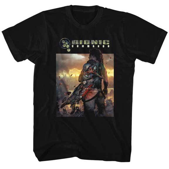 Bionic Commando The World Burns X Box NES Video Game Men T Shirt Gamer Merch L