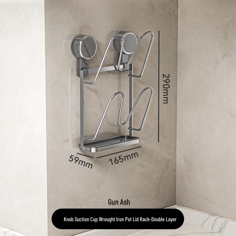 

Настінний органайзер для кришок від каструль і обробних дощок без свердління з присосками