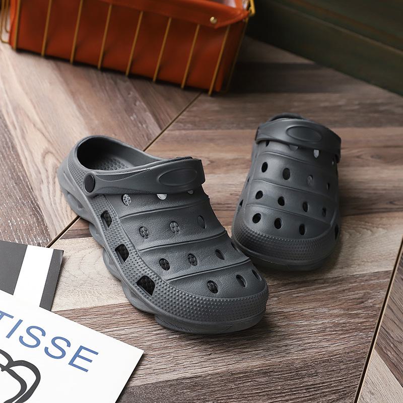 

Літнє нековзке садове взуття з застібками, студентська медсестра, чоловічі пляжні босоніжки на плоскій підошві, тапочки з великою головою, чоловіче літнє взуття.