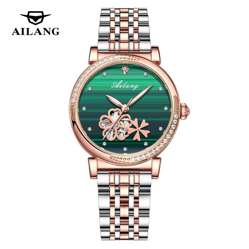Seagull Fashion Women's Watch Leather Strap Waterproof Skeleton Automatic Mechanical For Ladies Watch Necklace Set 8867 Series
