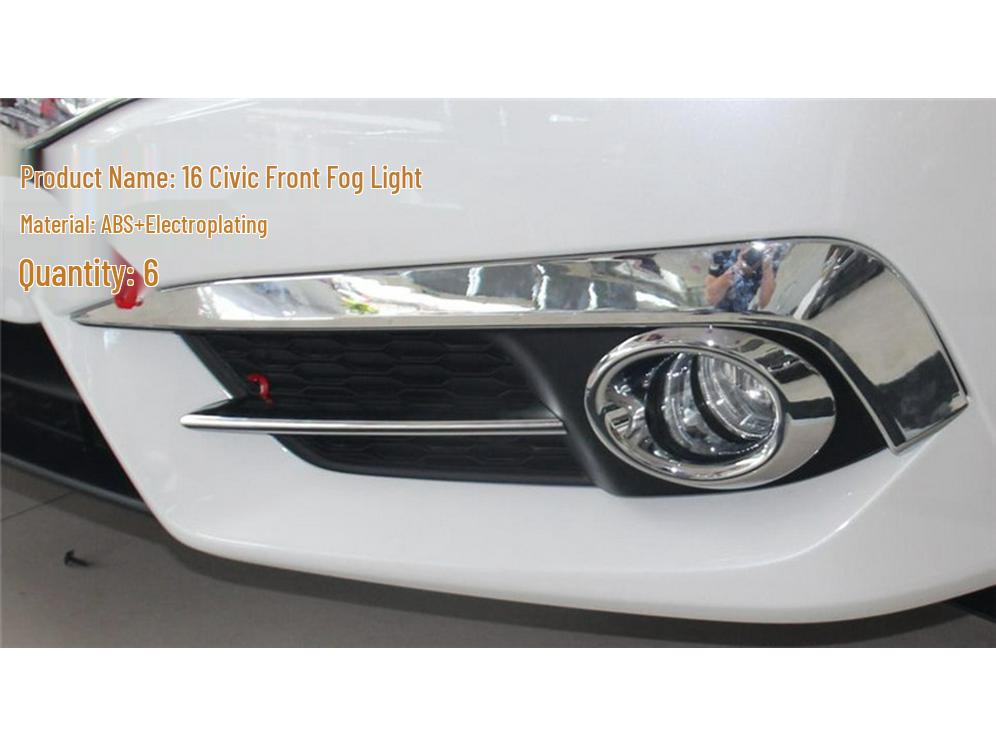 16-piece Set for 10th Gen Honda Civic: Taillight Covers, Front & Rear Fog Light Frames