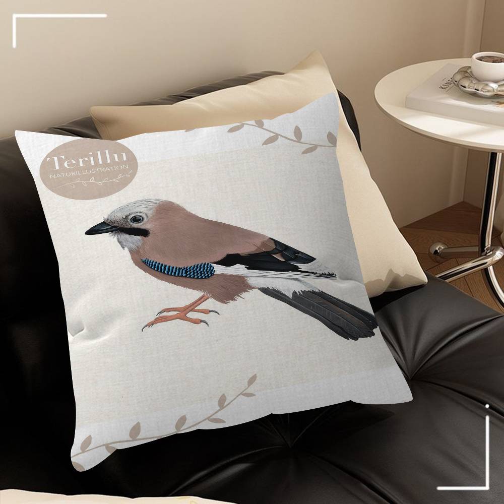 Various Types Of Birds Animal Introduction Pillow Covers Cartoon Sofa Home Doublesided Printing Short Plush Cute Cushion Cover