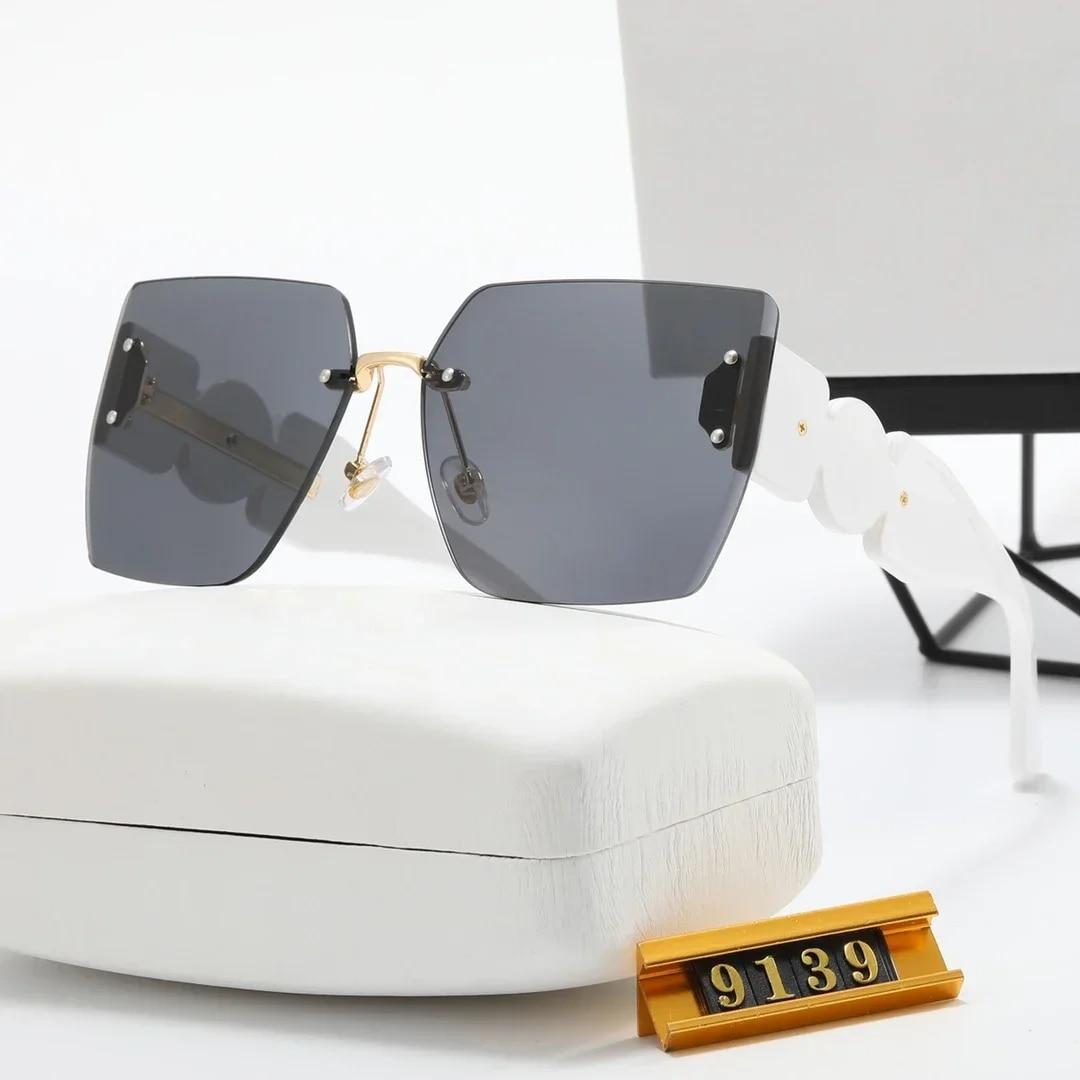 

Винтажные квадратные солнцезащитные очки, женские роскошные брендовые дизайнерские негабаритные бескаркасные солнцезащитные очки с градиентом для женщин, очки для вождения UV400 чёрный