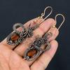Citrine Earrings, 999 Copper Wire Wrapped Gemstone Jewelry, Handmade Earrings, For Thanksgiving