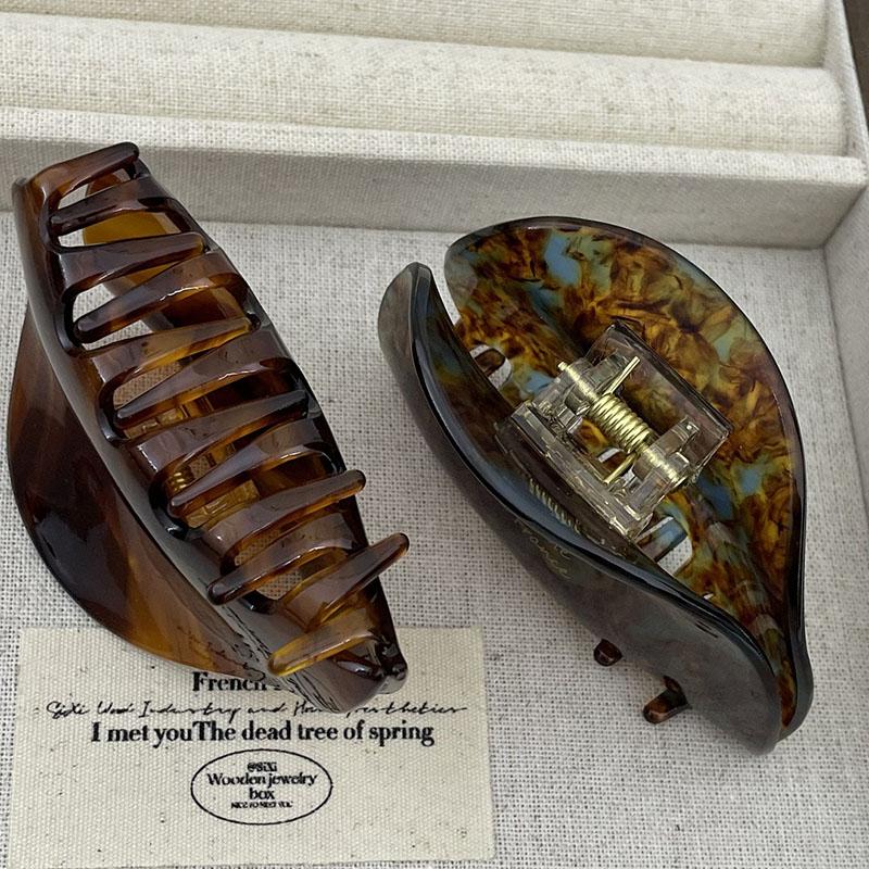 Francouzská Vintage 7.7CM Půlkruhová Spona do Vlasů Jednoduchá Delikátní Acetátová Spona Žralok Vlasové Doplňky Pro Ženy Dívky