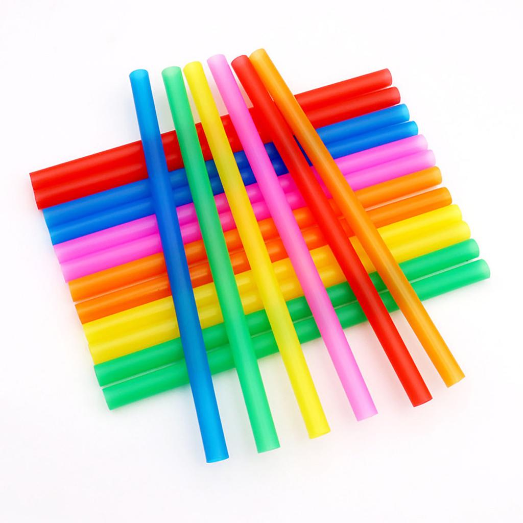 Disposable Flat Mouth Straw Pearl Milk Tea Coarse Straw Plastic Straight Tube