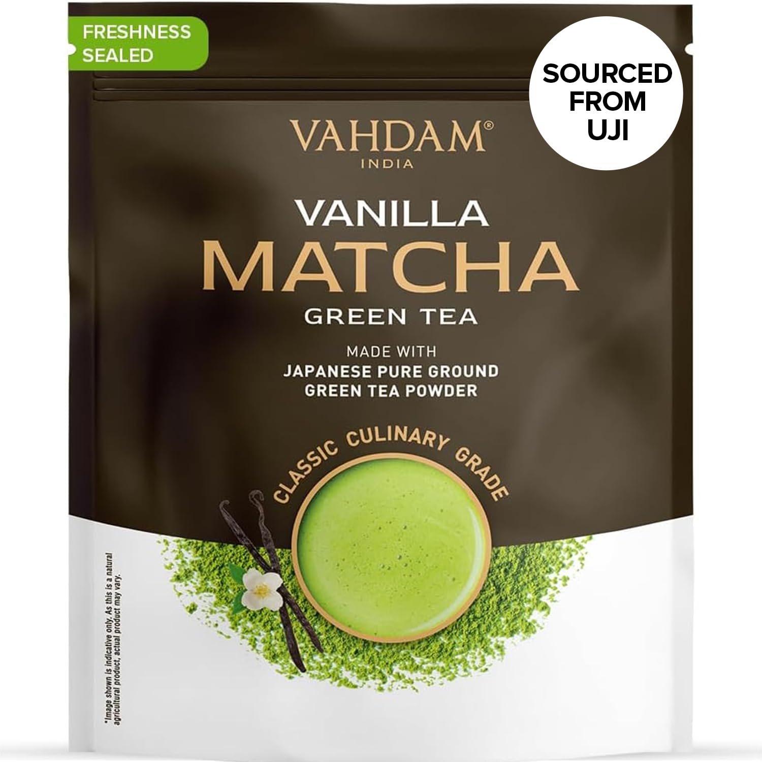 VAHDAM, Vanilla + Matcha Green Tea Powder - 50 g | Brew Delicious Vanilla Latte | Japanese Matcha Powder with 100% Natural