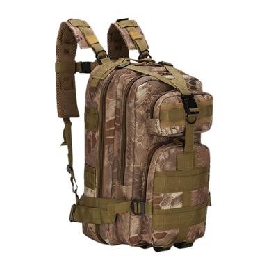 Military-style Camouflage Backpack for Outdoor Activities, Fishing, and Camping. Features Ample Storage, Is Lightweight, Durable, and Suitable for