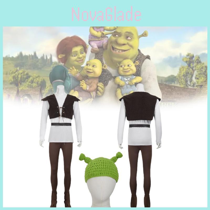 Shrek Cosplay Attire In Polyester Fabric For Halloween Costume Party Use