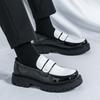 Chaussures Mocassins Homme Style Britannique Semelle Épaisse à Enfiler Bout Rond Cuir PU Décontractées Taille 46