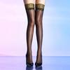 Sexy Golden Lace Camellia  Aurora Long Stockings Women Ultra-Thin Glossy Silky Reflective Silky Over-the-Knee Thigh Stockings
