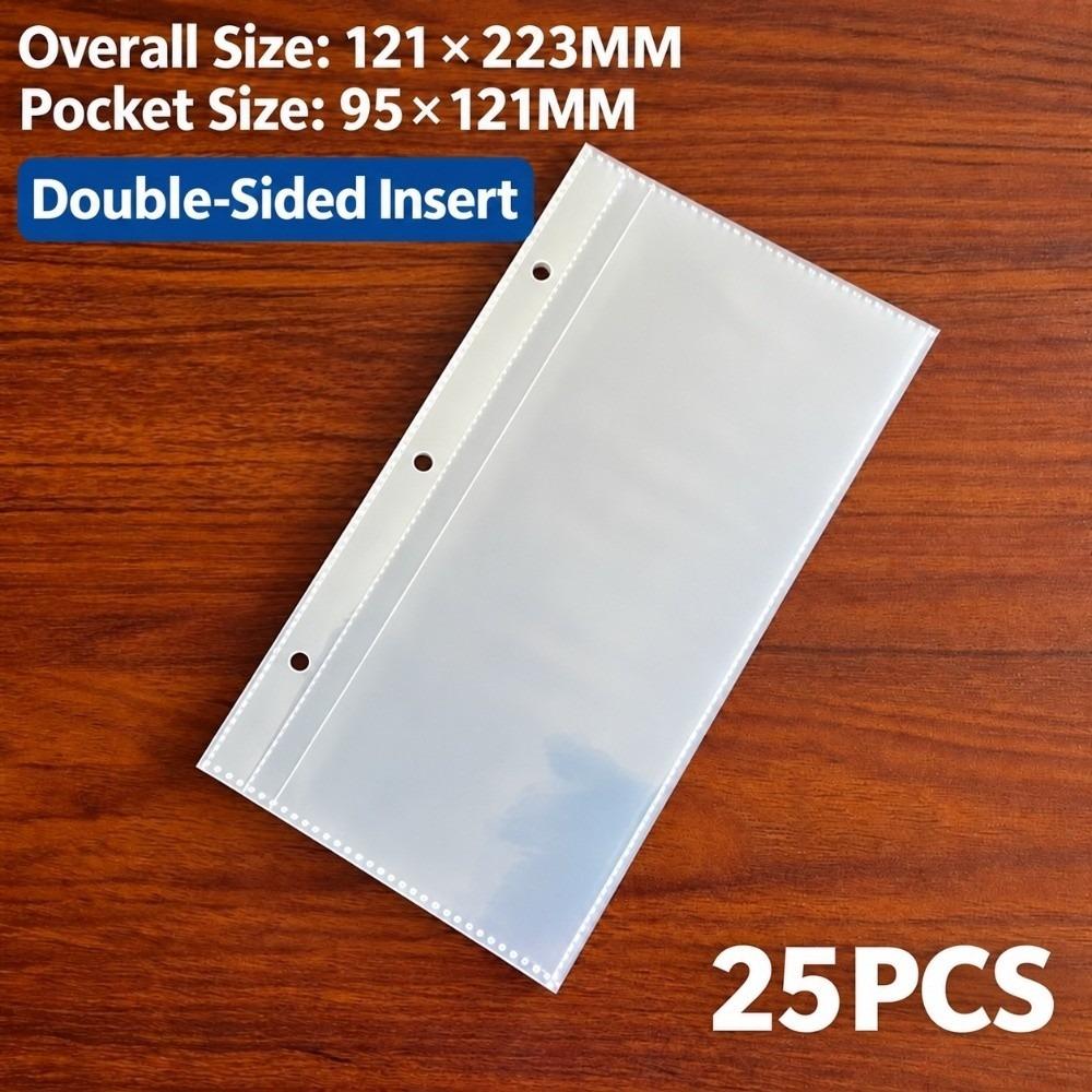 Water Resistant A6 Card Sleeves Double Sided 3 Holes Binder Insert Transparent Card Page Card Collection