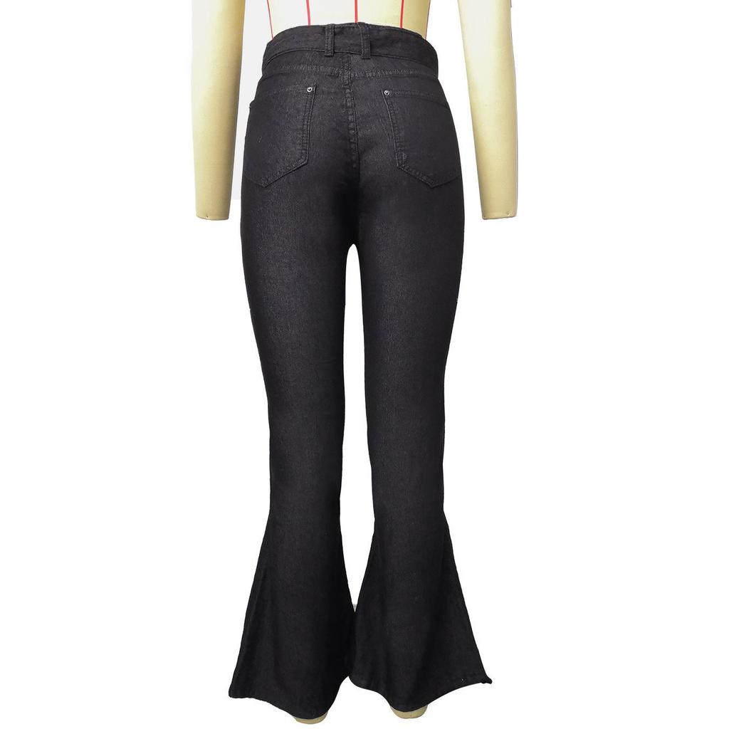 High Waisted Stretchy Tied Flared Wide Leg Jeans for Women High Waist Tie Jeans High Stretch Slim Flare Jeans Casual Wide Leg Pants