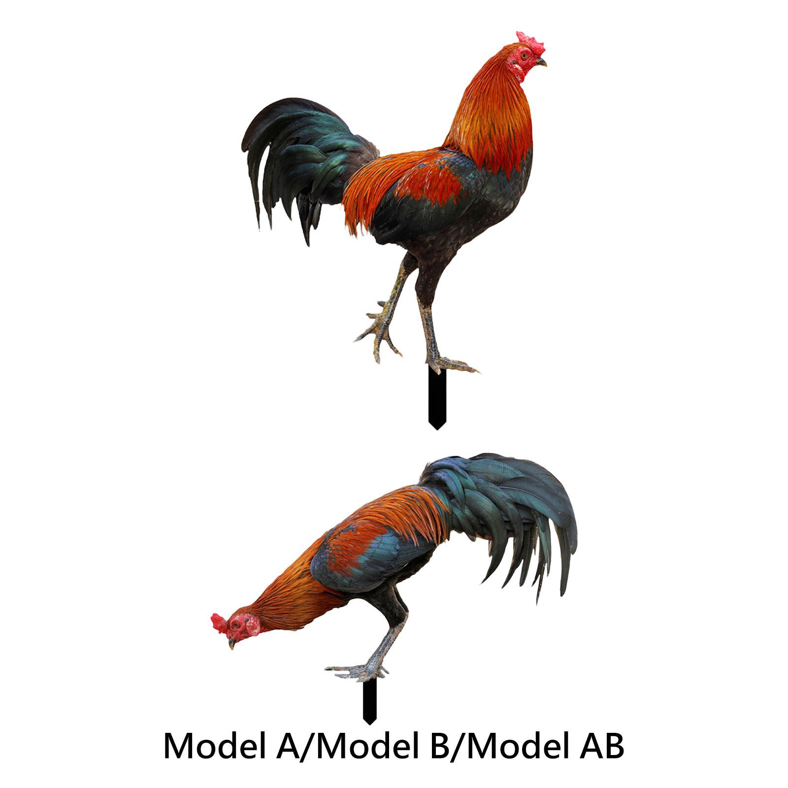 Rooster Garden Stake Garden Decoration Gifts Yard Stakes Easy to Use Acrylic Figurine for Fence Porch Lawn Garden Outdoor