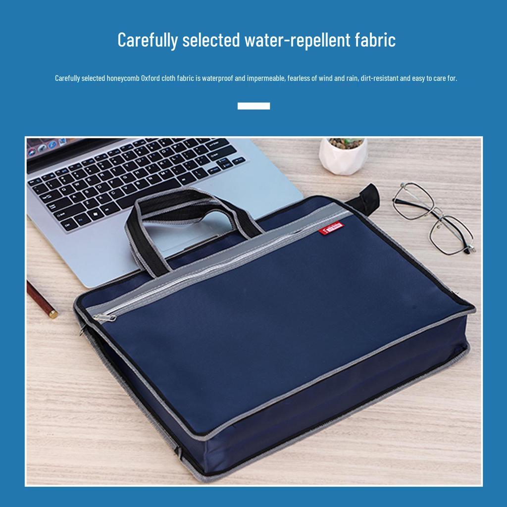 Large Capacity Oxford Cloth Document Holder with Zipper - Business, Meeting & Gift Briefcase