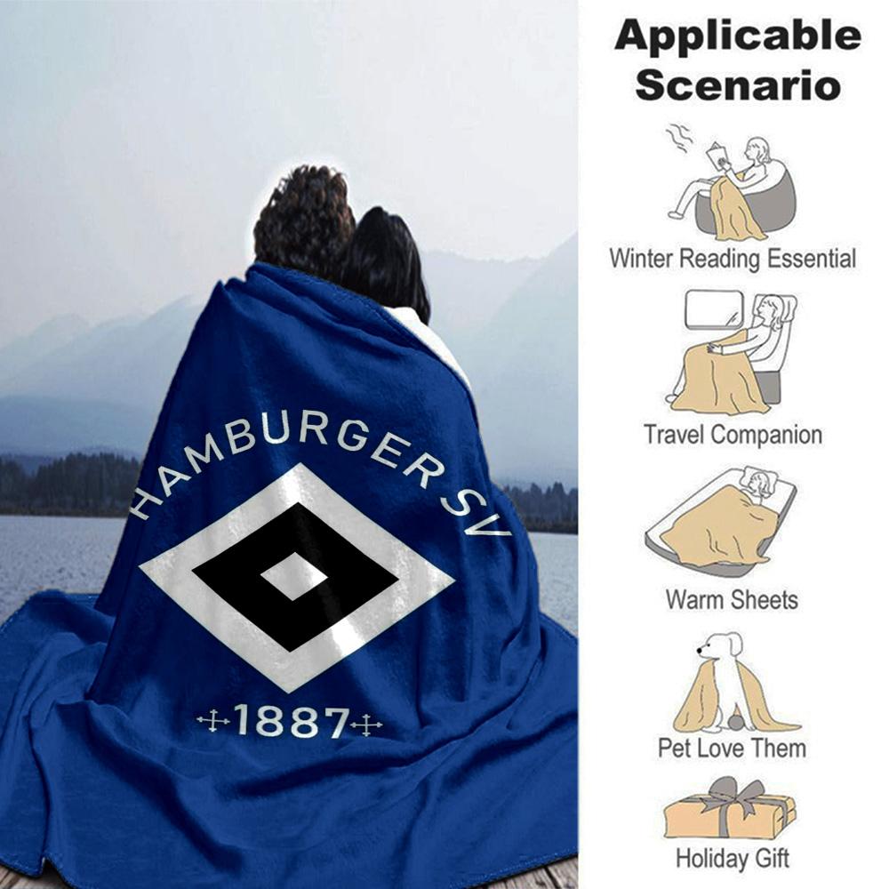 Hamburger SV Logo Aufdruck Flanelldecke Hohe Qualität Warm Bequem Decke für Alle Jahreszeiten Perfekt für Geschenke Heimdekoration