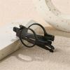 Round Lens Folding Reading Glasses with Zipper Glasses Case Spring Hinge Readers  for Women & Men