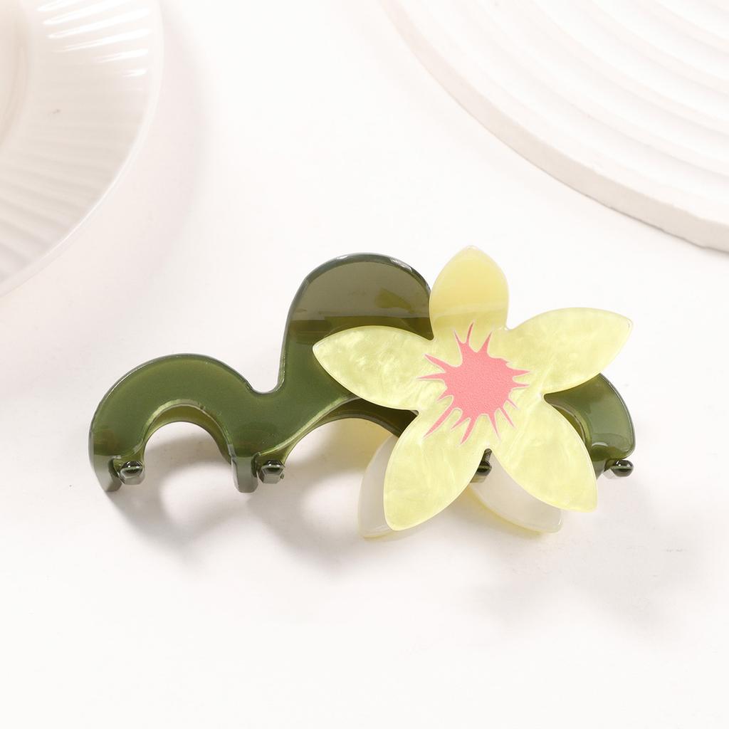 Vintage Flower Hair Clip Shark Clip for Women Boho Chic Hair Accessories with Non-Slip Teeth