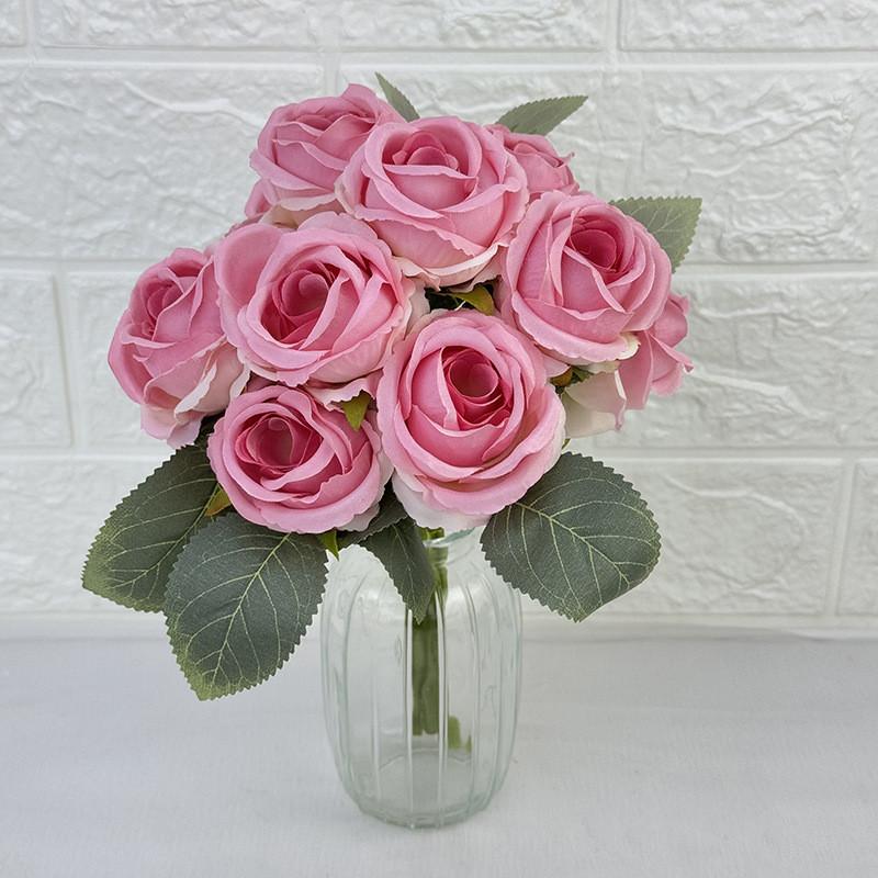Rose Flower Bouquet For Wedding Photography Home Decor With Silk Material For Celebrations
